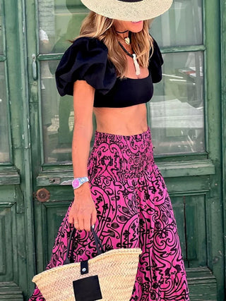 Elegant Elastic Loose Waist Fashion Skirts