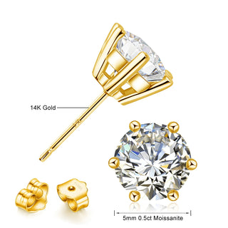 Szjinao 14k Gold Earrings Real Gold Women Luxury AU 585 2 Carat Moissanite Jewelry For Girls Christmas Gift With Certificate Hot