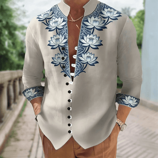 Digital Printing Fashion Trend Men's Linen Shirt - Epictzar Intl.