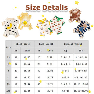Striped Print Pet Dog Jumpsuits