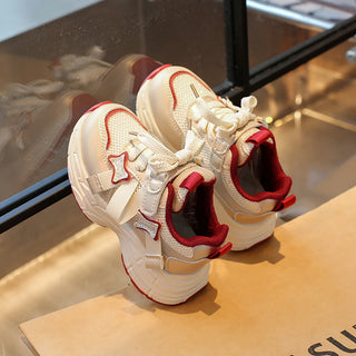 PU Leather Sport Shoes For Children 2025 Trend Fashion Teenager Kid's Sneakers Anti-slippery Breathable Boy's Girl's Sneakers