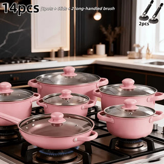 Heavy-Duty 14pcs Non-Stick Cookware Set
