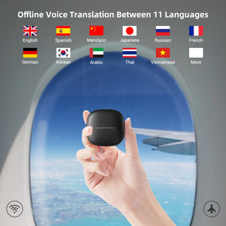 Wooask M3 Translator Earbuds, Two-Way Instant Voice Translator Device for 144 Languages and 8 Offline Packs,for Travel Business