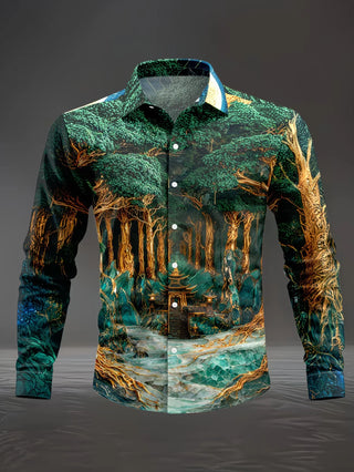 Men's Luxury 3D Print Long Sleeve Shirt - Epictzar Intl.