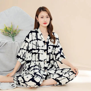 National Style Silk Pajamas Set