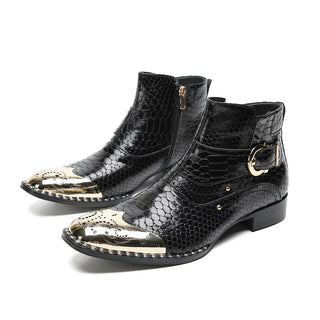 Luxury Leather Pointed Toe Ankle Boots