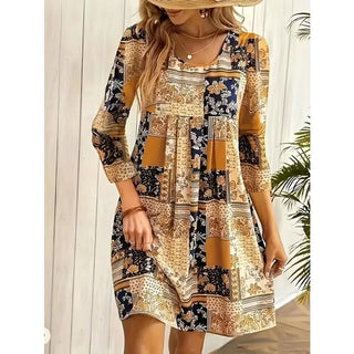 Plus Size 1XL-5XL New Women's Summer Fashion New Elegant Round Neck Printed Short Sleeve T-shirt