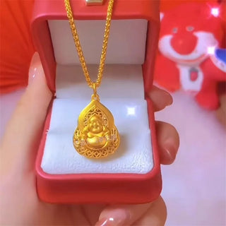 Laughing Buddha 18K Gold Necklace