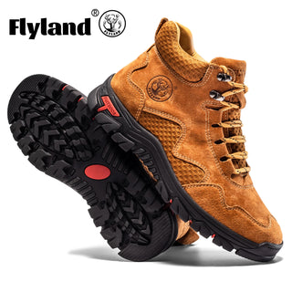 FLYLAND Men's Classic Retro Soft Skin friendly Genuine Leather Business Ankle Boots Handmade Casual Boots