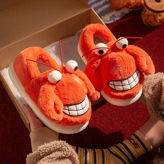 Funny Crab Plush Warm Furry Slippers