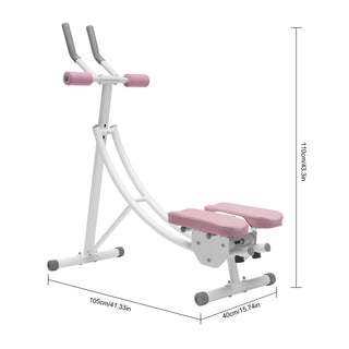 Dual-Track Abdominal Trainer Ab Machine 330lbs Weight Capacity Foldable Gear Adjustment Core & Abdominal Exercise for Home Gym