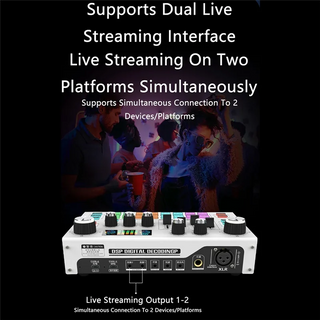 Live Streaming Sound Card DJ Mixer Effects