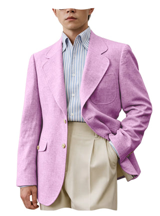 Linen Single Breasted Blazer Business Suit