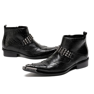 Elegant Genuine Leather Luxury Ankle Boots