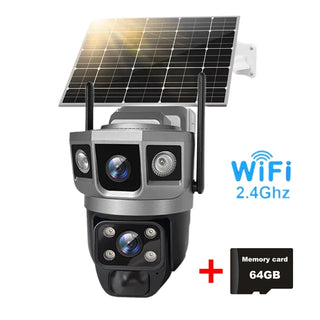 Dual Lens Solar Security Surveillance Camera