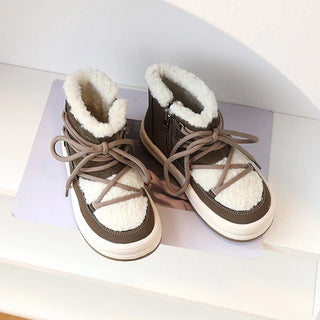 2025 New Autumn/Winter Children Boots For Boys Warm Plush Rubber Sole Toddler Kids Sneakers  Fashion Girls Boots 21-30