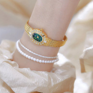 New Watch Female BS Brand 2025 Light Luxury Women's Watches Vintage Elegant Small Oval Dial Crystal Quartz Wristwatches Ladies