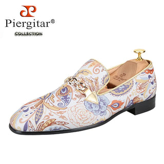 Genuine Leather Floral Slip-On Loafers
