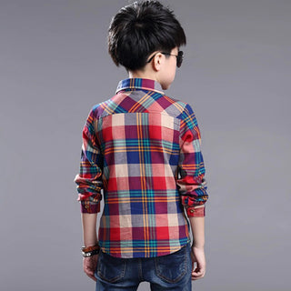 Toddler Boys Long Sleeve Plaid Shirts