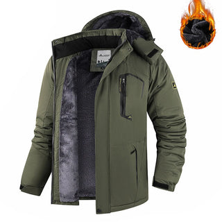 Men Fleece Lined Hooded Winter Jacket