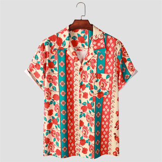 Men's Flower Pattern Beachwear Shirt