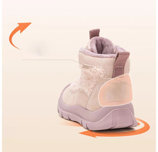 Faux Fur Winter Boots For Girls Thick Warm Teenager Kid's Snow Boots Anti-slippery Outdoor Children's Warm Boots Cotton Shoes