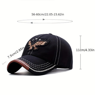 Eagle Embroidered Baseball Cap - Vibrant Fashionable Design with Sunshade Brim, Casual Comfortable Sports Cap for Outdoor Activi