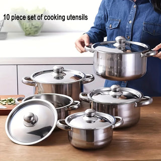 Luxury 10 Pcs Stainless Steel Cookware Set
