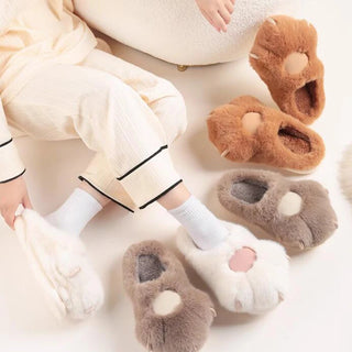 Fuzzy Plush Cute Cat Paw Slipper