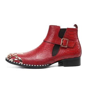 Elegant Genuine Leather Metal Toe Boots