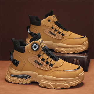 Autumn and winter plus size men's boots with knobs fashionable sports and leisure shoes outdoor work ankle boots hiking boots