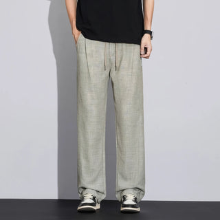Men Breathable Linen Blend Baggy Pants