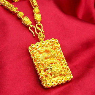 Men 24K Gold Dragon Head Necklace & Pendant - Epictzar Intl.