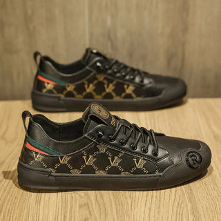 European Fashion  Embossed Leather Sneakers