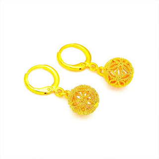 Beaded Hollow 24K Gradient Gold Drop Earrings - Epictzar Intl.