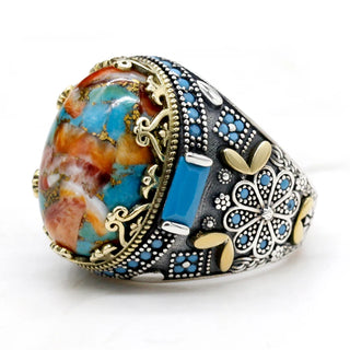 Handmade Natural Oyster Turquoise Ring