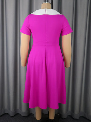 Vintage Style Fuchsia Midi Dress