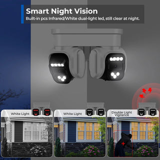 8MP 4K Dual PTZ Wifi Camera 10X Digital Zoom Outdoor Surveillance Camera Human Detection 4MP HD CCTV Security Camera iCam365 APP