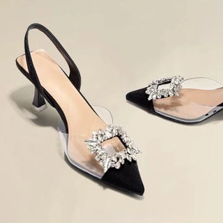 Crystal Transparent Pointed Toe Sandals