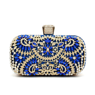 Metal Handle Diamond Evening Clutch Purse