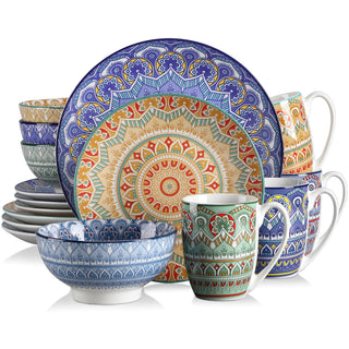 Mandala Patterned Ceramic Dinnerware Set