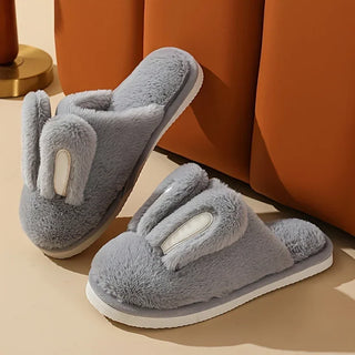 Plush Cute Rabbit Anti Slip Cotton Slippers