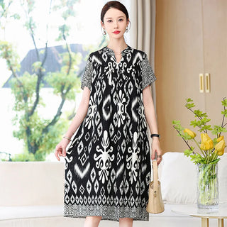 Women Loose Cotton Print Lounge Nightgowns