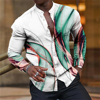 Ethnic Style Print Cardigan Shirt