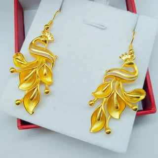 High Quality 24K Gold Peacock Earrings - Epictzar Intl.