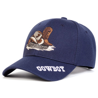 Unisex COWBOY Letter Embroidery Baseball Caps Spring Autumn Outdoor Adjustable Casual Hats Sunscreen Hat