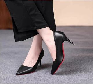 Classic Leather High Heels Shoes