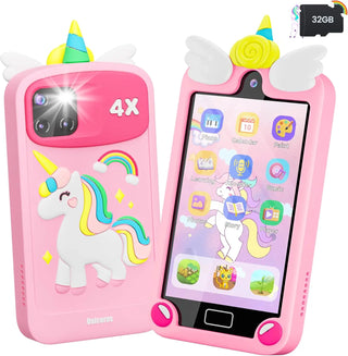 Kids Smart Phone for Girls with 4.0" Large Touchscreen, 32G Card Gifts for Kid Toys, Toddler Learning Toy, Dual Lens(Pink)