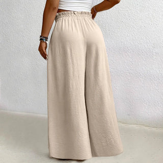 Women Wide Leg Drawstring Trousers