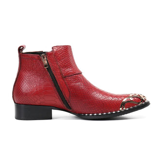 Elegant Genuine Leather Metal Toe Boots